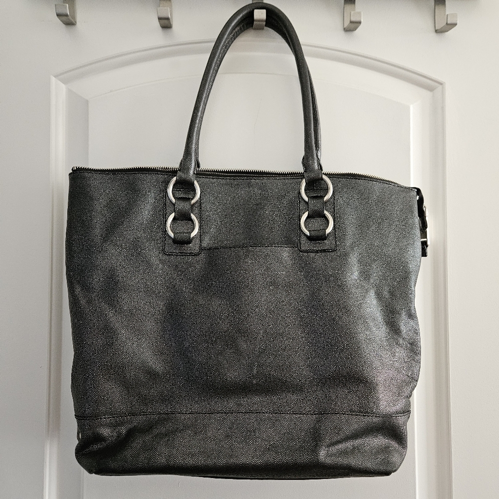 🟢1/2 OFF Cole Haan Black/ Silver Tote Bag